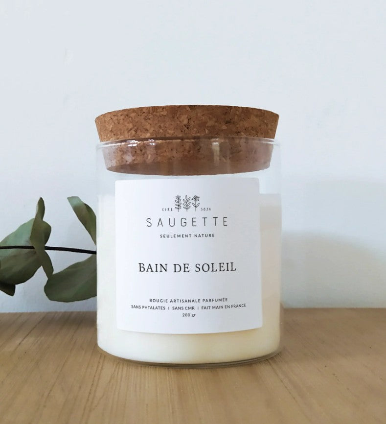 Bougie artisanale à la cire de soja naturelle - Small - Bain de soleil