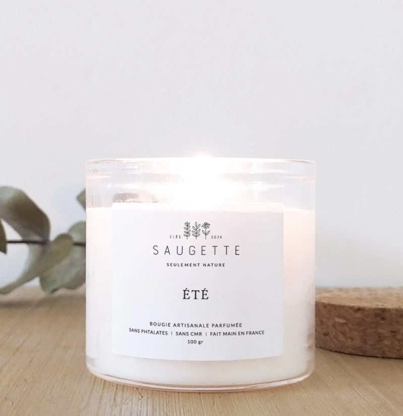 Bougie artisanale à la cire de soja naturelle - Small - Ete