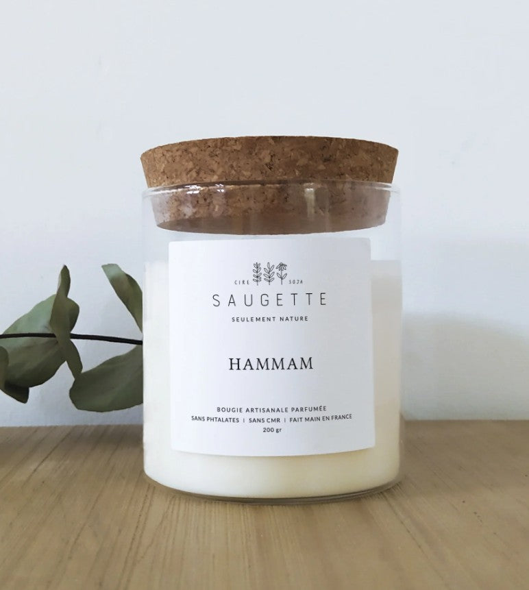 Bougie artisanale à la cire de soja naturelle - Small - Hammam