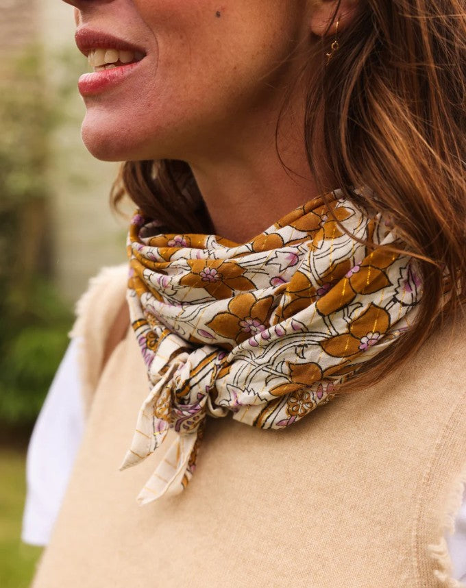 Foulard Camel en Lurex