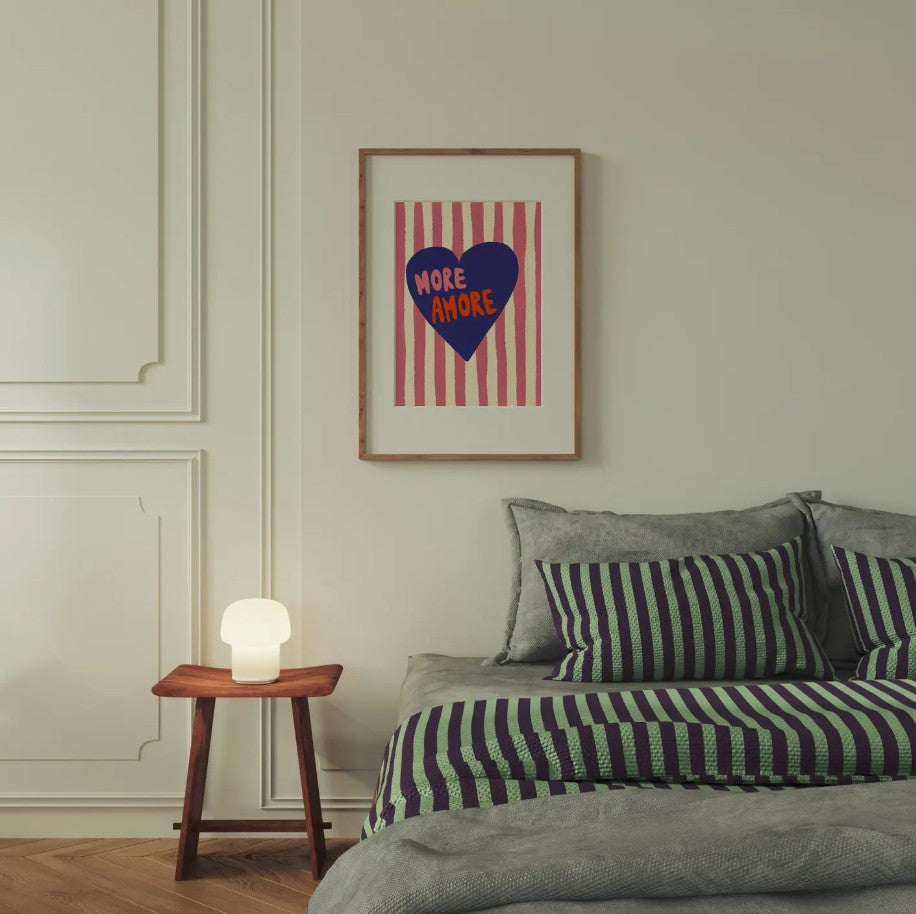 Affiche A4 - More Amore - rose/bleu