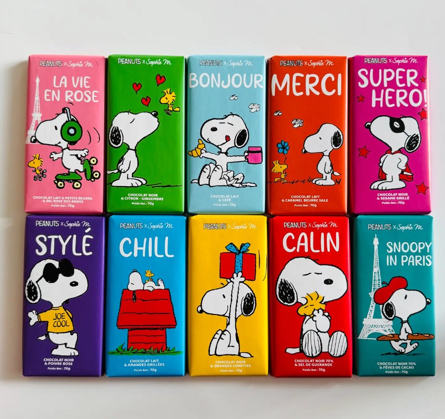 Snoopy Tablette CALIN chocolat Noir Sel de Guérande