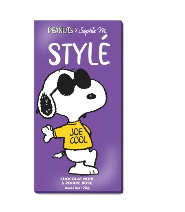Snoopy Tablette STYLE chocolat Noir Poivre Rose