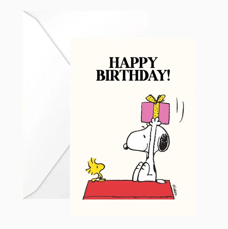 Carte double avec enveloppe - Snoopy - Happy Birthday