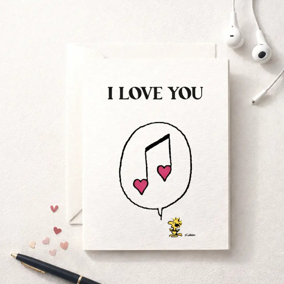Carte double avec enveloppe - Snoopy - I Love You