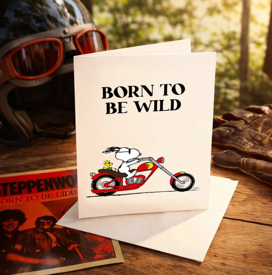 Carte double avec enveloppe - Snoopy - Born to be Wild