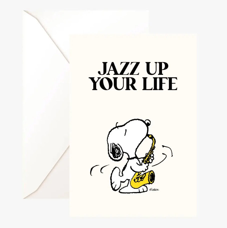 Carte double avec enveloppe - Snoopy - Jazz