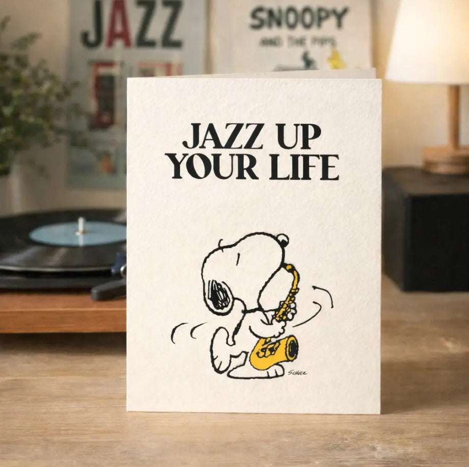 Carte double avec enveloppe - Snoopy - Jazz