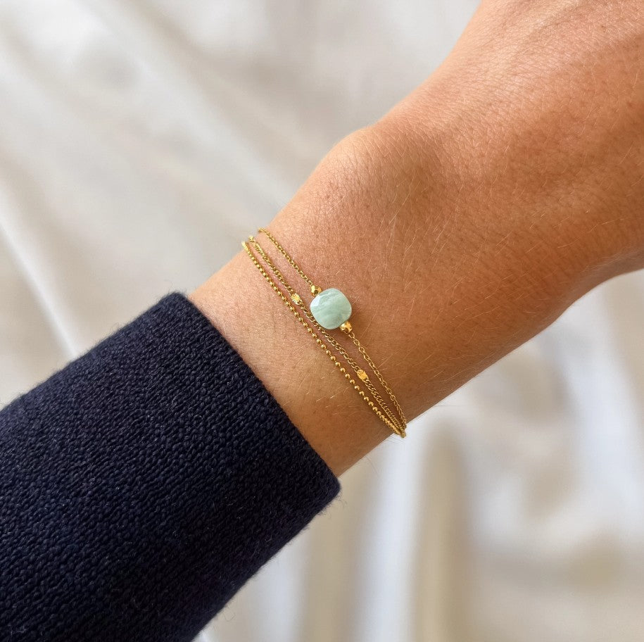 Bracelet chaine fine - Amazonite