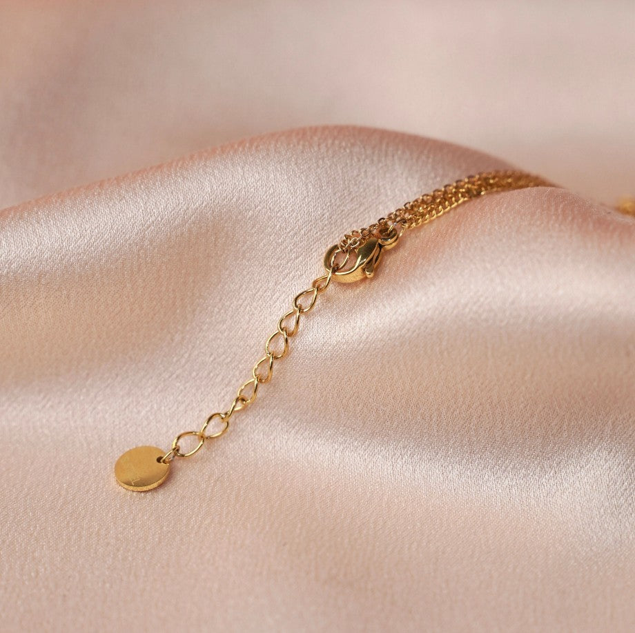 Bracelet double perles blanches