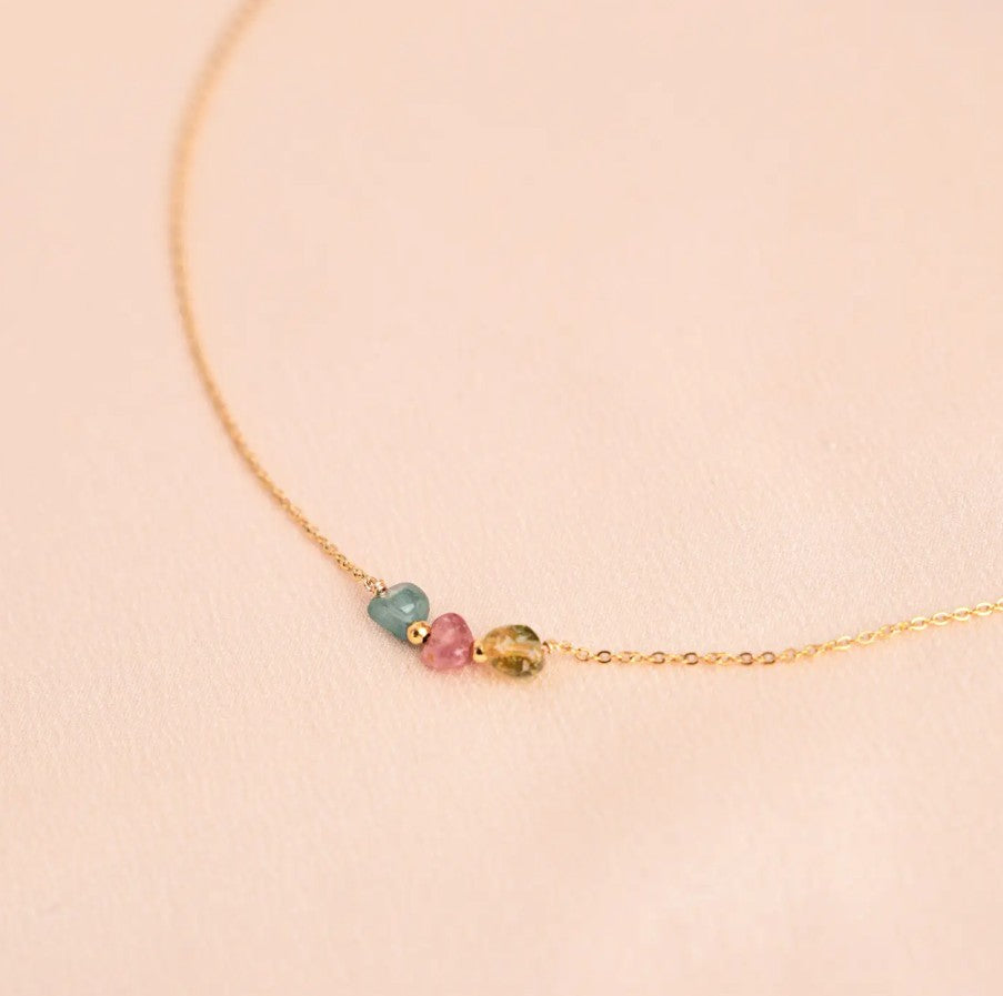 Collier en acier inoxydable - Tourmaline