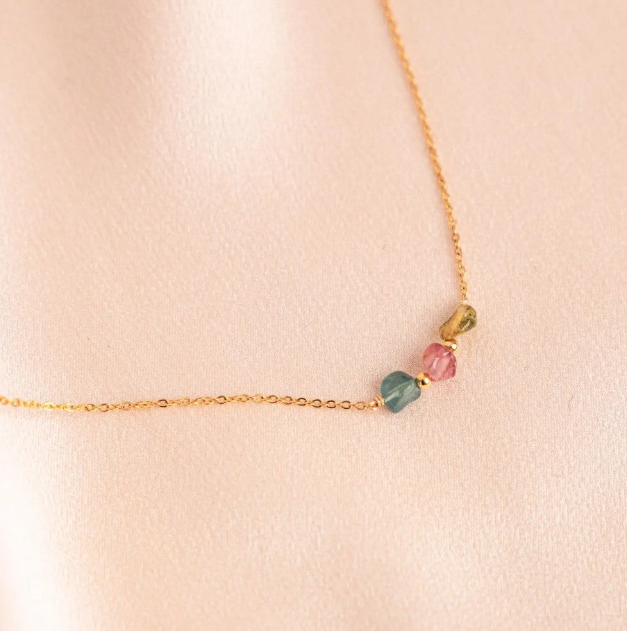 Collier en acier inoxydable - Tourmaline
