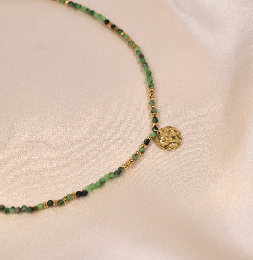 Collier pierres naturelles - Tourmaline verte