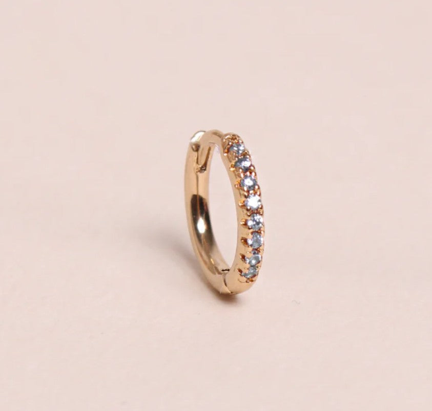 Boucle d'oreille à la pièce - Mini créole - Brillante - Bleu