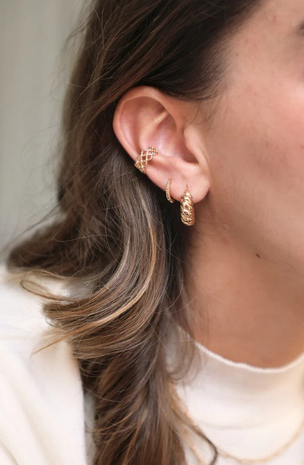 Boucle d'oreille à la pièce - Mini créole - Brillante - Péridot