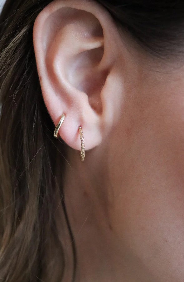 Boucle d'oreille à la pièce - Mini créole - Twist