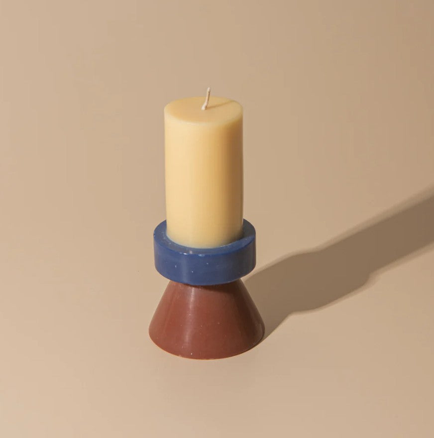 Bougie Stack haute banane/marine/choco