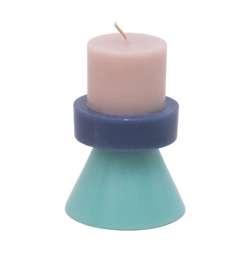 Bougie Stack mini nude/bleu poudré/céleste