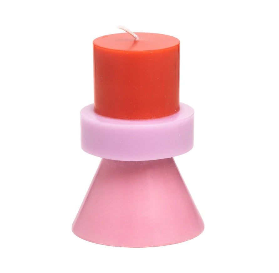 Bougie Stack mini rouge/rose