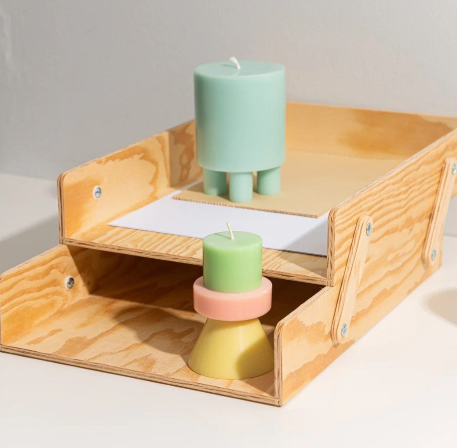Bougie Stack mini vert/corail/jaune